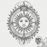 Frozen crown beneath eclipsed sun, tattoo ske… – tattoo sketch (№1752505557_0, 14.07.2025 15:05) — tattoovalue.net