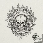 Machinist’s caliper measuring a gear, with pe… – tattoo sketch (№1752505639_0, 14.07.2025 15:07) — tattoovalue.net