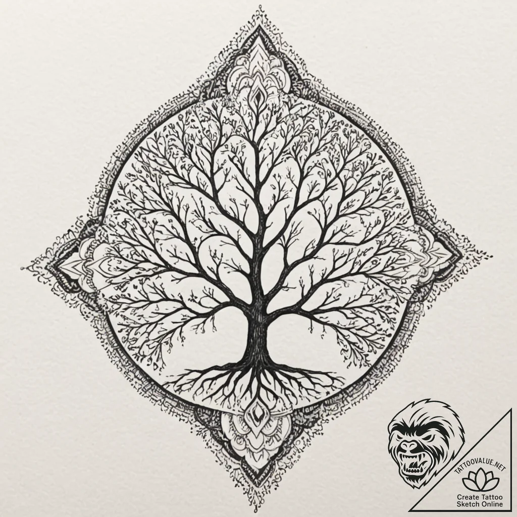 A powerful burning bush, biblical,, artistic... - tattoo sketch (№1752506072_0, 14.07.2025 15:14) — tattoovalue.net
