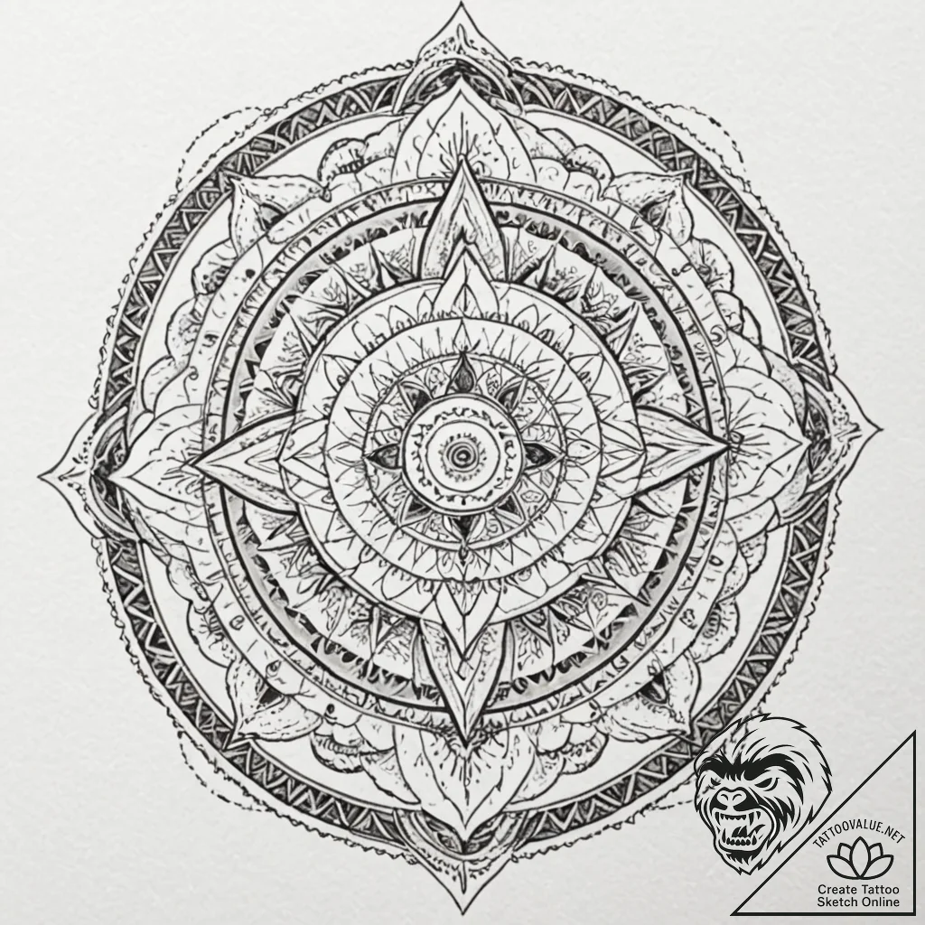Orcish shield burned with runes, tattoo line... - tattoo sketch (№1752506583_0, 14.07.2025 15:23) — tattoovalue.net