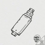 Usb stick, simple icon, tattoo drawing outlin… – tattoo sketch (№1752507866_0, 14.07.2025 15:44) — tattoovalue.net