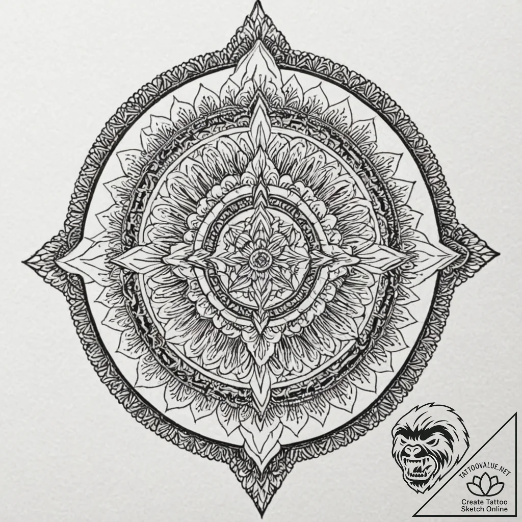 N, tattoo line art, on a clean white paper, i... - tattoo sketch (№1752508292_0, 14.07.2025 15:51) — tattoovalue.net