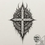 Rune stone glowing with an inner light, conce… – tattoo sketch (№1752509147_0, 14.07.2025 16:05) — tattoovalue.net