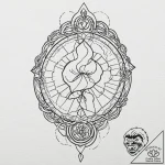 Needle wrapped in spectral chains, tattoo fla… – tattoo sketch (№1752509916_0, 14.07.2025 16:18) — tattoovalue.net