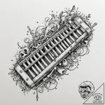Xylophone made of polished human bones, tatto… – tattoo sketch (№1752510002_0, 14.07.2025 16:20) — tattoovalue.net