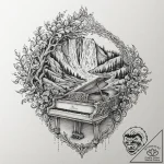 A grand piano with its keys turning into a wa… – tattoo sketch (№1752511027_0, 14.07.2025 16:37) — tattoovalue.net