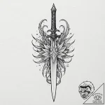 Dagger encrusted with ice crystals, tattoo dr… – tattoo sketch (№1752511113_0, 14.07.2025 16:38) — tattoovalue.net