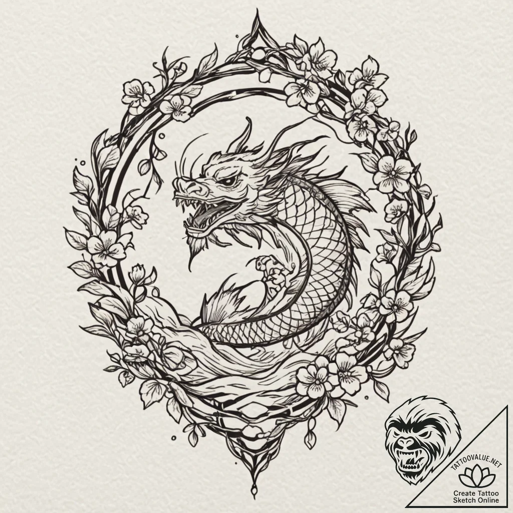Orb encased in iron vines, tattoo line art, s... - tattoo sketch (№1752511626_0, 14.07.2025 16:47) — tattoovalue.net