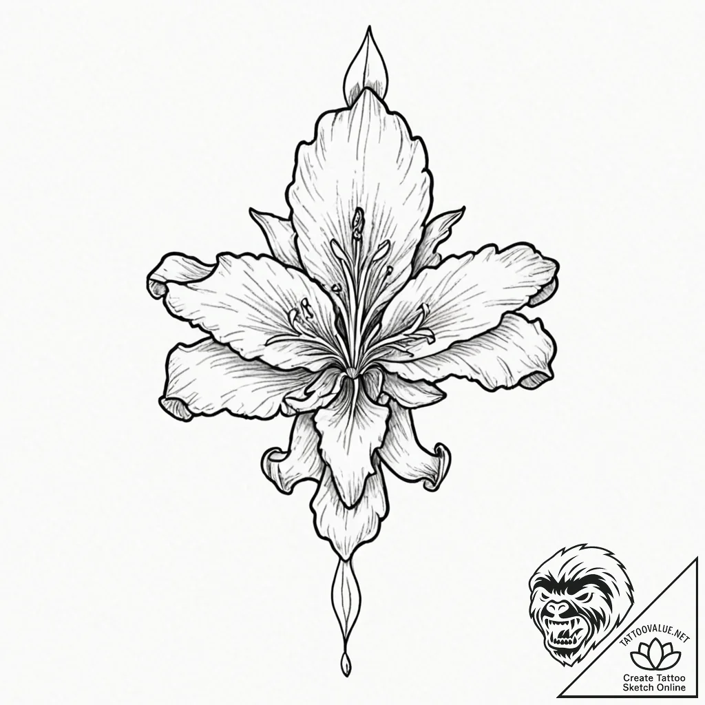 Heraldic lily - tattoo sketch (№1752511710_0, 14.07.2025 16:48) — tattoovalue.net