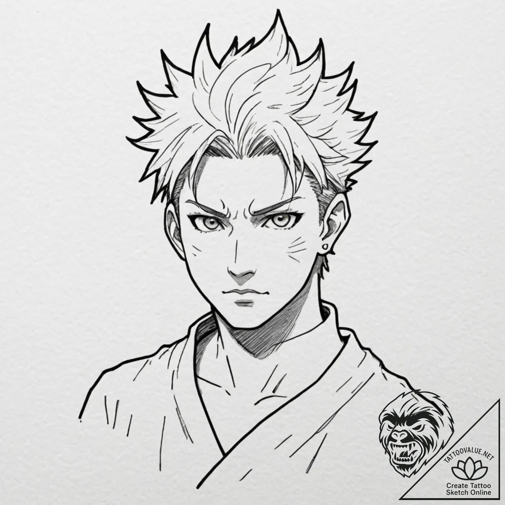 Sukuna's markings from jujutsu kaisen - tattoo sketch (№1752511967_0, 14.07.2025 16:52) — tattoovalue.net