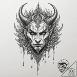 Orcish war paint dripping like blood, concept… – tattoo sketch (№1752512051_0, 14.07.2025 16:54) — tattoovalue.net