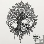 An ancient tree with glowing roots and leaves… – tattoo sketch (№1752513247_0, 14.07.2025 17:14) — tattoovalue.net
