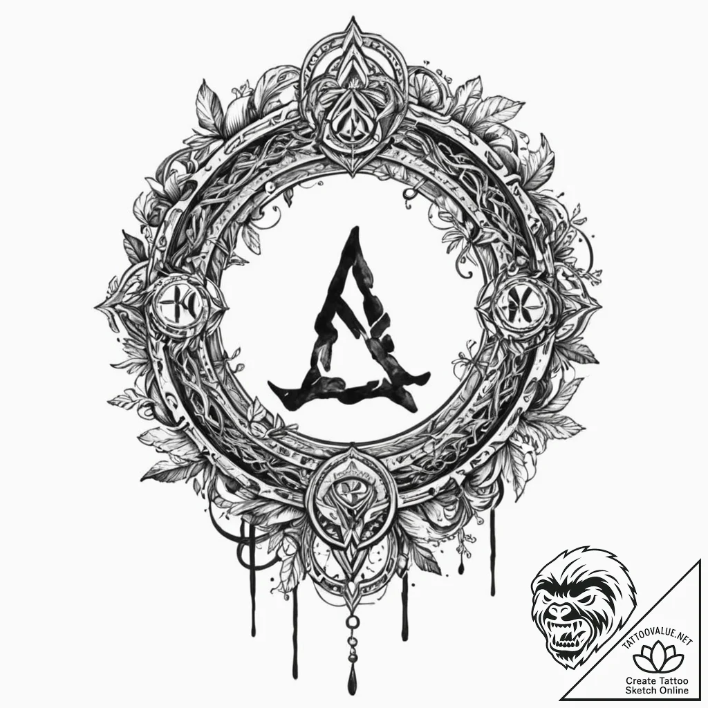 The great rune from elden ring, tattoo sketch... - tattoo sketch (№1752514188_0, 14.07.2025 17:29) — tattoovalue.net