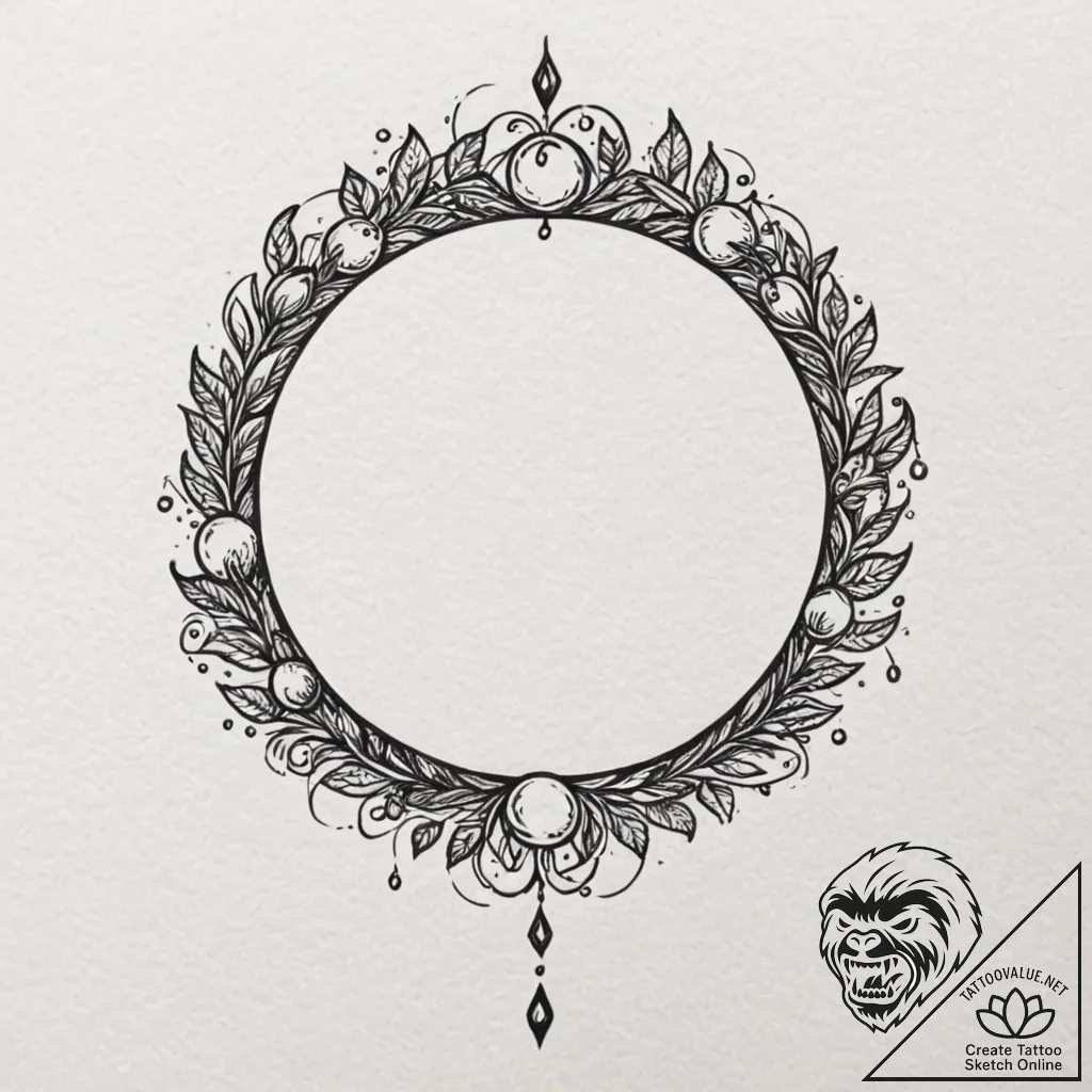 Eclipse vine growing through crown, tattoo sk... - tattoo sketch (№1752514356_0, 14.07.2025 17:32) — tattoovalue.net