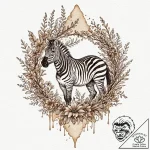 Zebra bones beneath spectral bloom, artistic… – tattoo sketch (№1752514436_0, 14.07.2025 17:33) — tattoovalue.net
