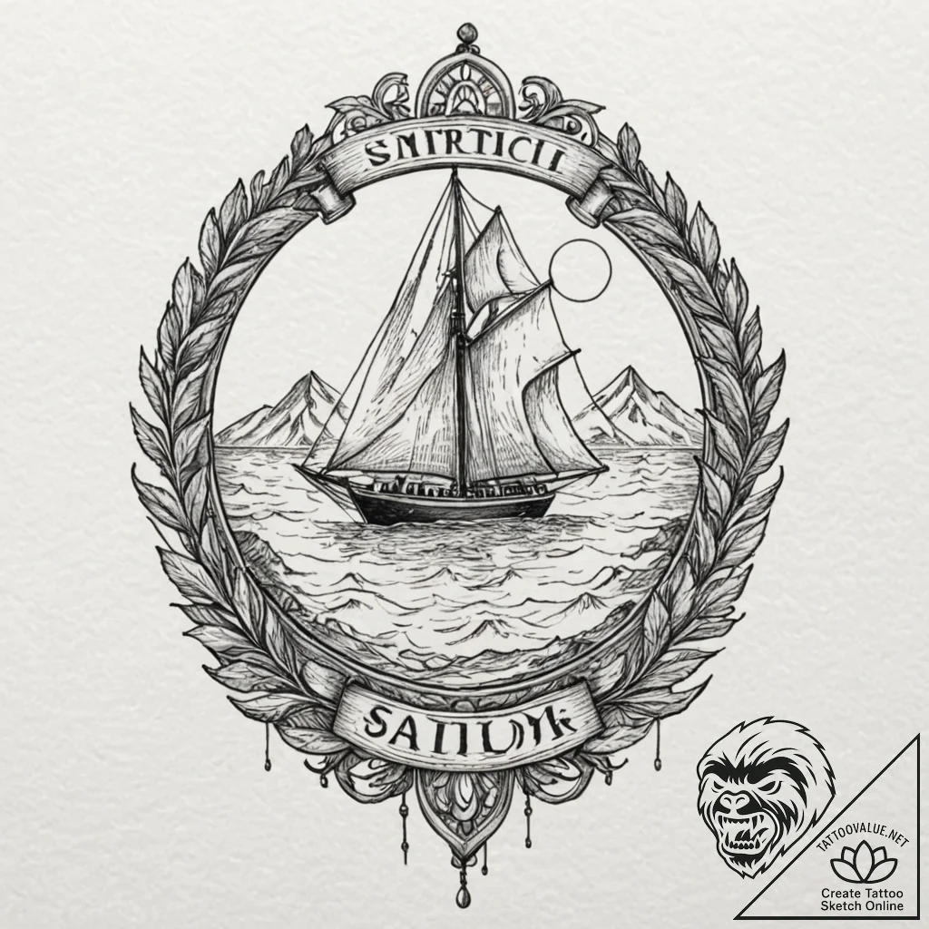 I, ink illustration for tattoo, rough sketchy... - tattoo sketch (№1752514594_0, 14.07.2025 17:36) — tattoovalue.net