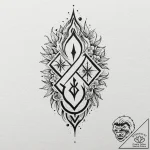 Xiphos runes burning through mist, tattoo fla… – tattoo sketch (№1752514673_0, 14.07.2025 17:37) — tattoovalue.net