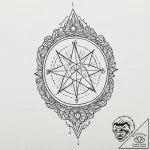 An old, leather-bound grimoire, tattoo flash… – tattoo sketch (№1752515092_0, 14.07.2025 17:44) — tattoovalue.net