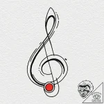 Quarter note, simple and timeless, for a musi… – tattoo sketch (№1752515265_0, 14.07.2025 17:47) — tattoovalue.net