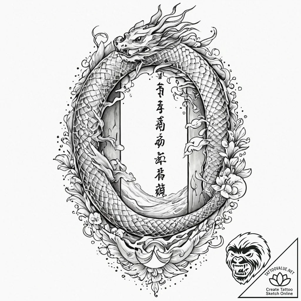 Arcane serpent climbing ancient tower, tattoo... - tattoo sketch (№1752515521_0, 14.07.2025 17:52) — tattoovalue.net