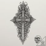 Pixel art sword in a stone, tattoo drawing ou… – tattoo sketch (№1752516632_0, 14.07.2025 18:10) — tattoovalue.net