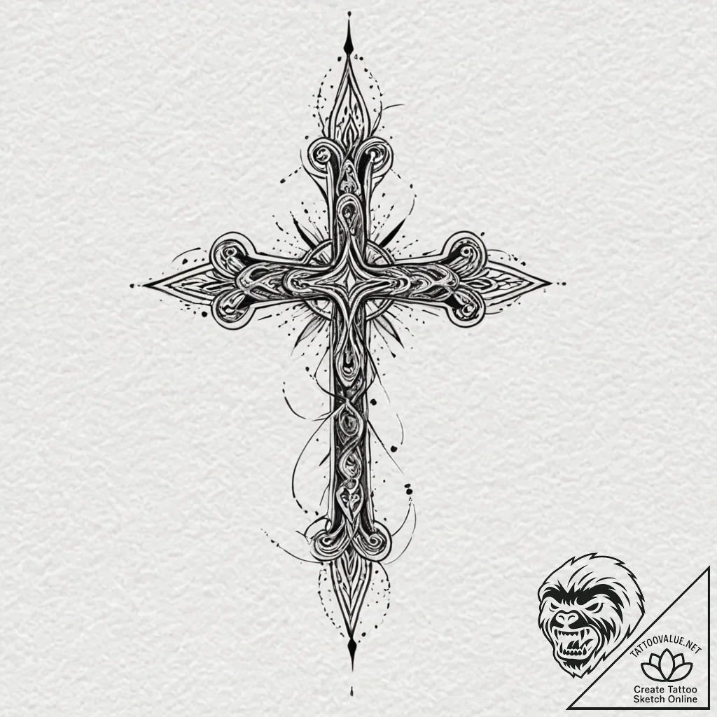B, tattoo drawing outline, watercolor tattoo... - tattoo sketch (№1752516972_0, 14.07.2025 18:16) — tattoovalue.net