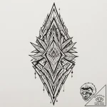 Arrowhead with tribal carvings, tattoo line a… – tattoo sketch (№1752518261_0, 14.07.2025 18:37) — tattoovalue.net