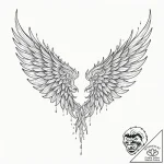 Burning wings chained to ice, artistic tattoo… – tattoo sketch (№1752518515_0, 14.07.2025 18:41) — tattoovalue.net