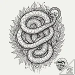 Opal serpent slithering through frost, tattoo… – tattoo sketch (№1752518943_0, 14.07.2025 18:49) — tattoovalue.net