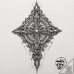 Knife, concept art for tattoo, detailed cross… – tattoo sketch (№1752519031_0, 14.07.2025 18:50) — tattoovalue.net