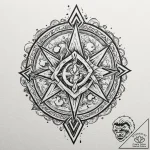 Graven sigil spinning through mist, tattoo li… – tattoo sketch (№1752519117_0, 14.07.2025 18:51) — tattoovalue.net