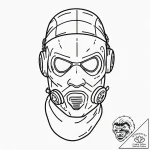 Welder’s mask, visor lifted to show a face wi… – tattoo sketch (№1752519202_0, 14.07.2025 18:53) — tattoovalue.net