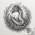 Aquatic dragon weaving through coral, artisti… – tattoo sketch (№1752519804_0, 14.07.2025 19:03) — tattoovalue.net