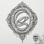 Ivory serpent weaving starlight, concept art… – tattoo sketch (№1752520060_0, 14.07.2025 19:07) — tattoovalue.net