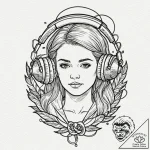 Headphones, tattoo flash sheet design, old sc… – tattoo sketch (№1752520232_0, 14.07.2025 19:10) — tattoovalue.net