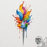 Ice blade with bone hilt, concept art for tat… – tattoo sketch (№1752521092_0, 14.07.2025 19:24) — tattoovalue.net