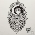 Matryoshka doll, each layer revealing a diffe… – tattoo sketch (№1752521263_0, 14.07.2025 19:27) — tattoovalue.net