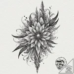 Obsidian blade forged in frost, tattoo sketch… – tattoo sketch (№1752521520_0, 14.07.2025 19:32) — tattoovalue.net