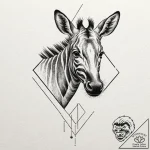 An okapi, tattoo drawing outline, dotwork tat… – tattoo sketch (№1752521937_0, 14.07.2025 19:38) — tattoovalue.net