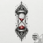 Leaking hourglass where sand is replaced by s… – tattoo sketch (№1752522538_0, 14.07.2025 19:48) — tattoovalue.net