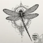 Mechanical dragonfly, ink illustration for ta… – tattoo sketch (№1752522796_0, 14.07.2025 19:53) — tattoovalue.net