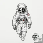 Astronaut – tattoo sketch (№1752523046_0, 14.07.2025 19:57) — tattoovalue.net