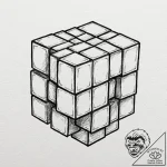 Rubik’s cube, tattoo sketch design, bold outl… – tattoo sketch (№1752523204_0, 14.07.2025 20:00) — tattoovalue.net