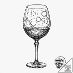 A whimsical bubble in a wine glass, elegant,,… – tattoo sketch (№1752523442_0, 14.07.2025 20:04) — tattoovalue.net