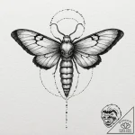 Hawk moth with skull pattern on its back, art… – tattoo sketch (№1752523614_0, 14.07.2025 20:06) — tattoovalue.net