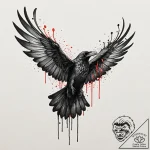 Raven wings devouring light, tattoo sketch de… – tattoo sketch (№1752581910_0, 15.07.2025 12:18) — tattoovalue.net