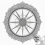 A classic bicycle wheel, movement,, ink illus… – tattoo sketch (№1752582251_0, 15.07.2025 12:24) — tattoovalue.net