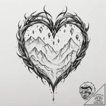 Talon piercing frozen heart, artistic tattoo… – tattoo sketch (№1752582336_0, 15.07.2025 12:25) — tattoovalue.net