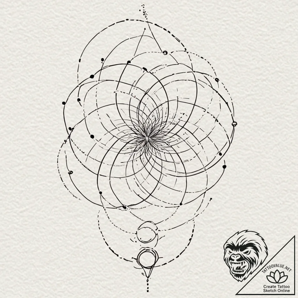 Pulsar map, tattoo drawing outline, dynamic c... - tattoo sketch (№1752582421_0, 15.07.2025 12:27) — tattoovalue.net