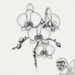 Orchid – tattoo sketch (№1752582506_0, 15.07.2025 12:28) — tattoovalue.net